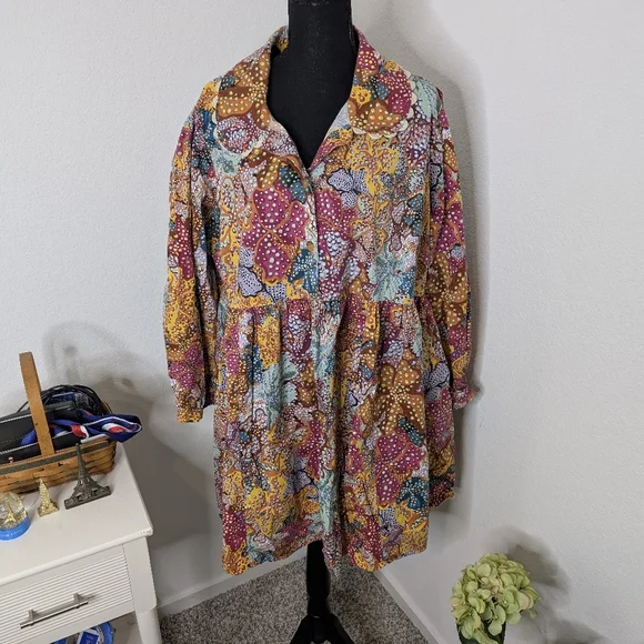 Kika Vargas X Target Anemone floral dress tunic. Size 1X. - Picture 3 of 7